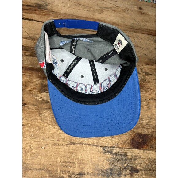 New England Patriots Snapback Hat Mitchell & Ness NFL Vintage Throwback Gray - Picture 5 of 7